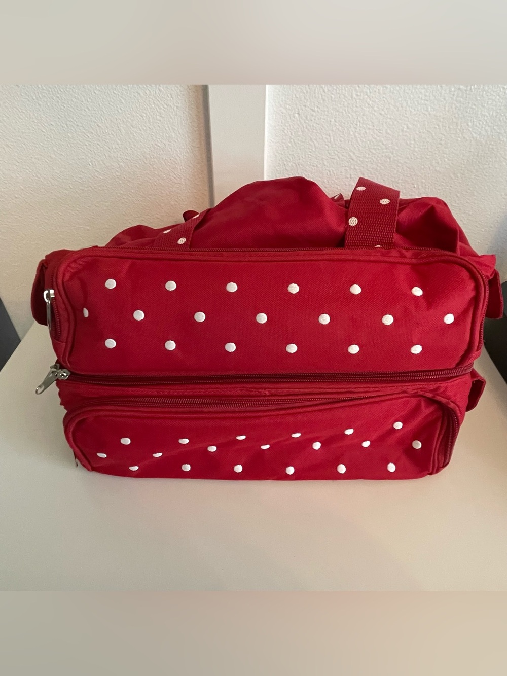 Temptations Presentable Ovenware Insulated Red Carrying Case Tote Polka Dot